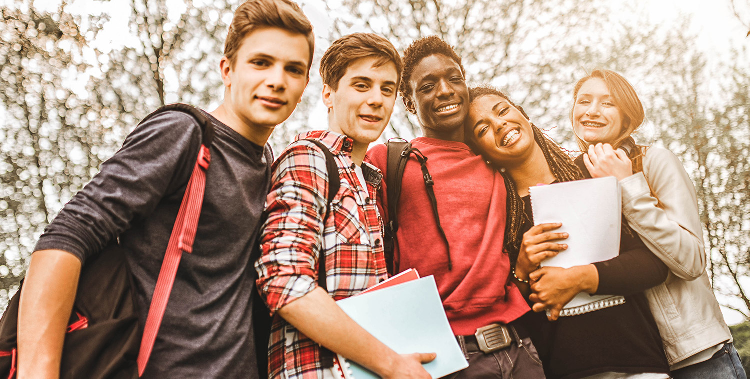 high school students posing for the camera