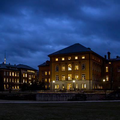 the Engineering Quad at night