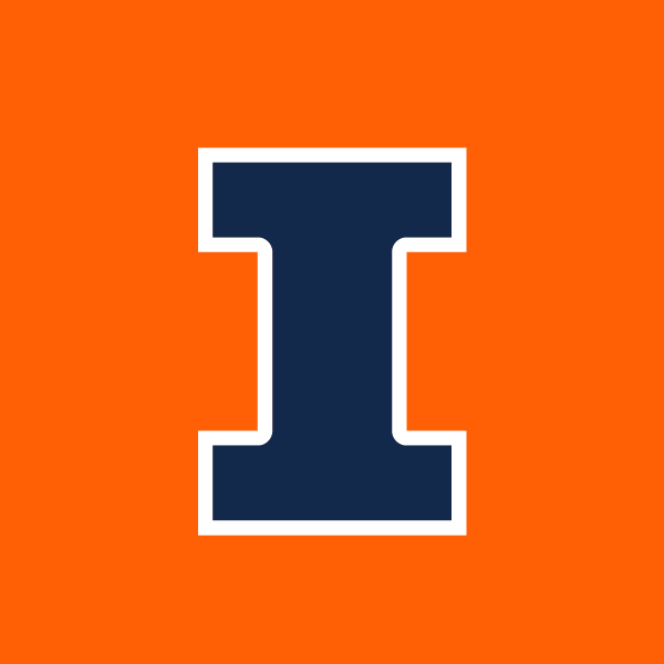 Block I in Illini Blue on orange