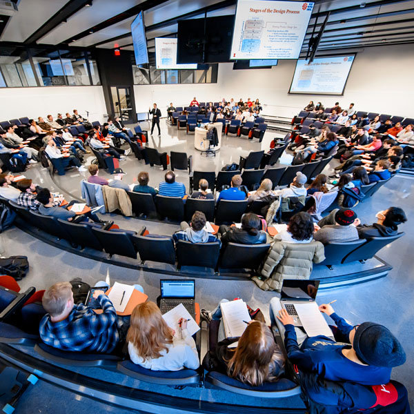 classroom in the round offers a forward looking technology learning space at the Campus Instructional Facility