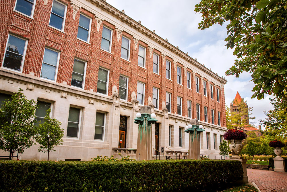 view of the Henry Administration Building from the Quad